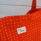 Tote bag large orange fleuri