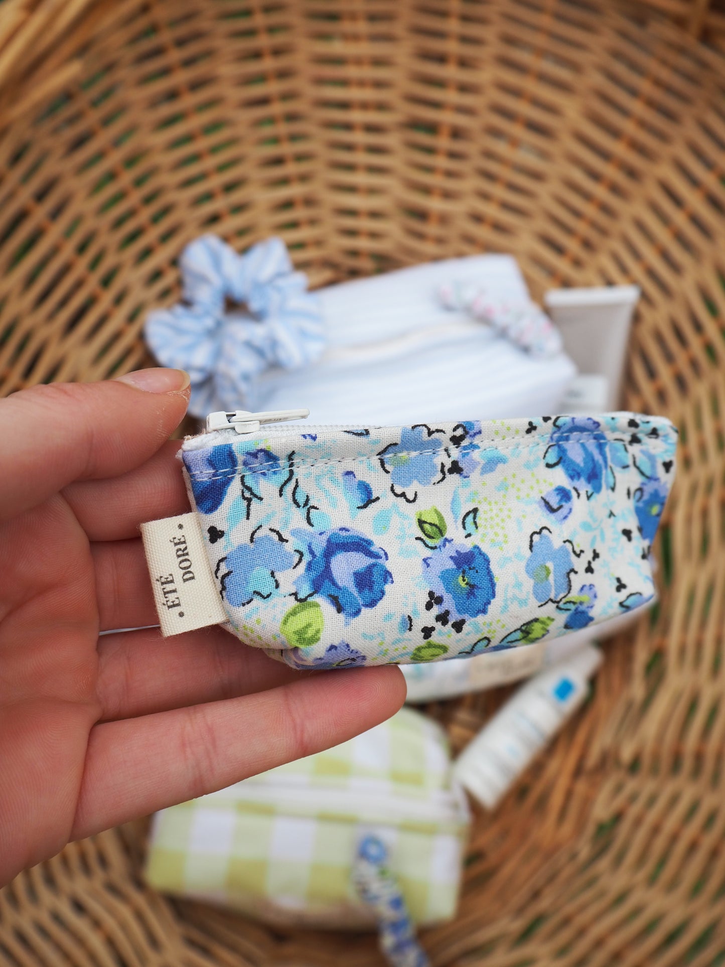 Trousse Bijoux - Fleurs Bleues