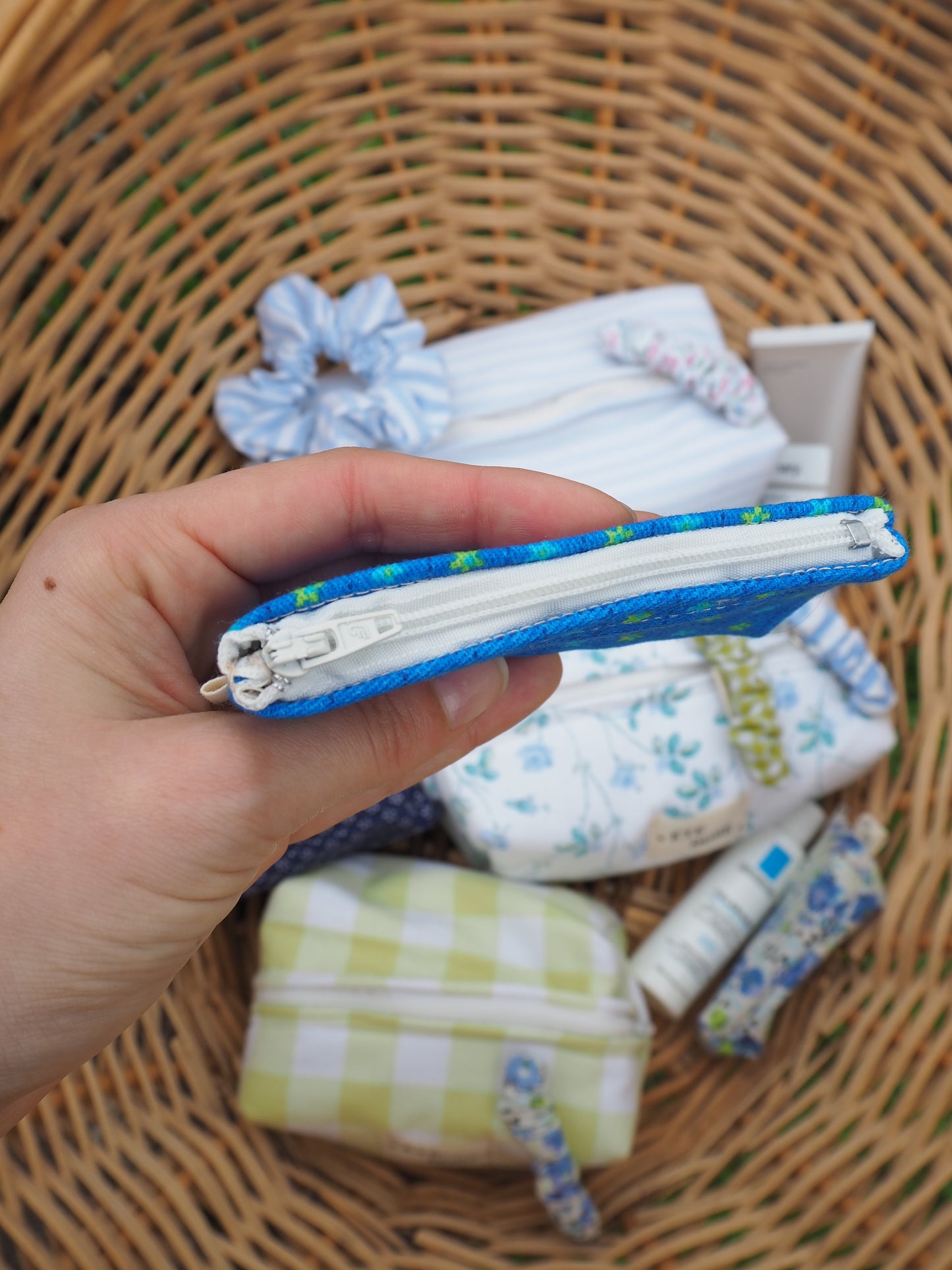 Trousse Bijoux - Turquoise Fleurs Vertes