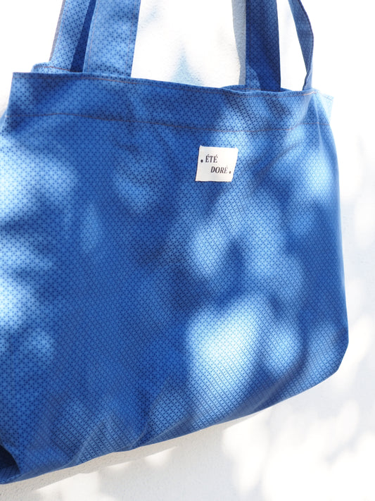 Tote bag poche - Cobalt motifs