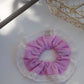 Chouchou liseret dentelle - Rose pâle